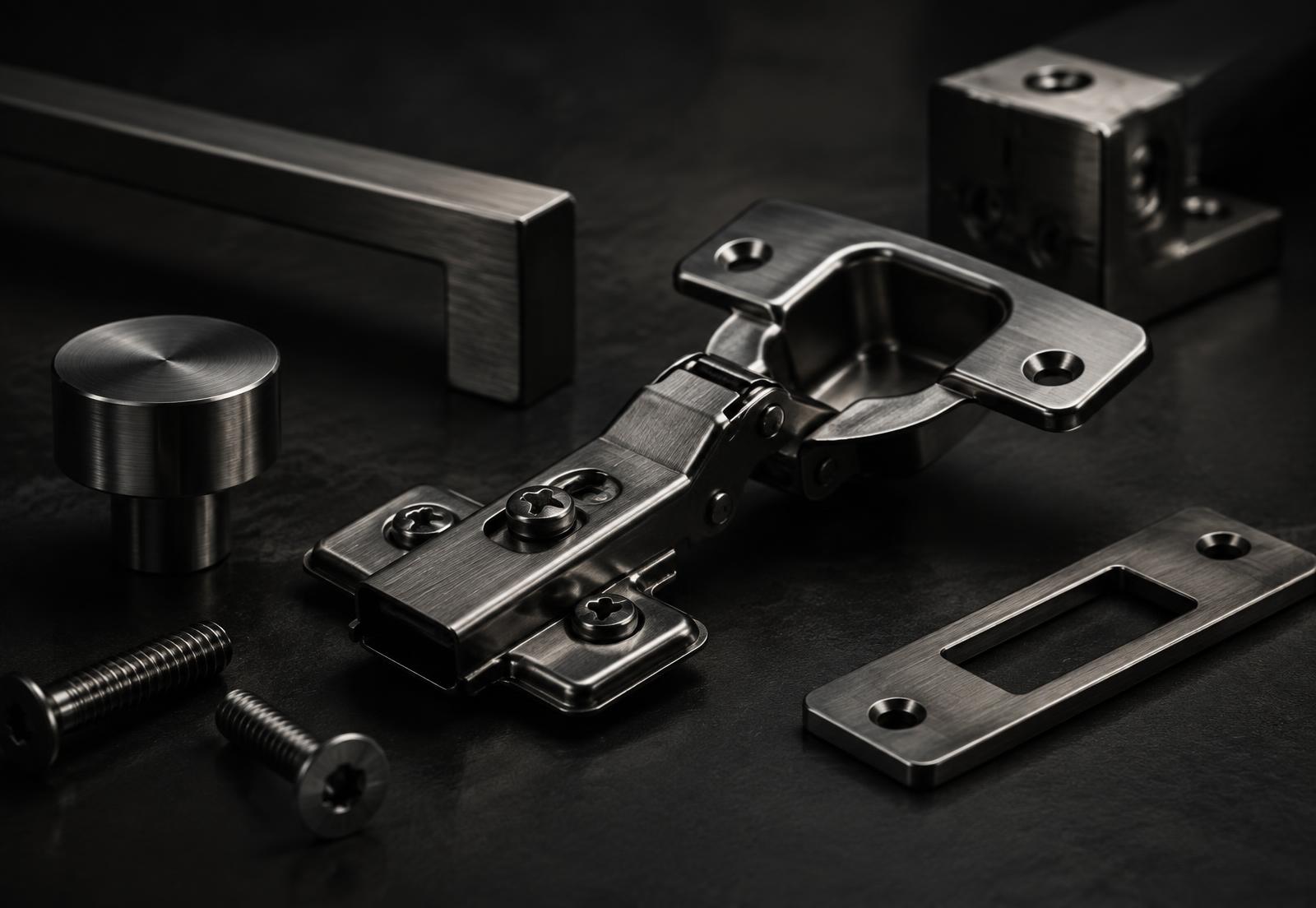 Precision furniture hardware components in low light